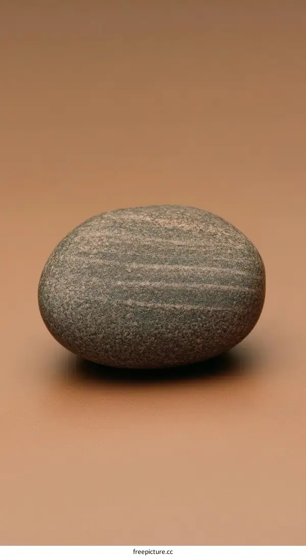 Single Smooth Stone on a Pastel Background