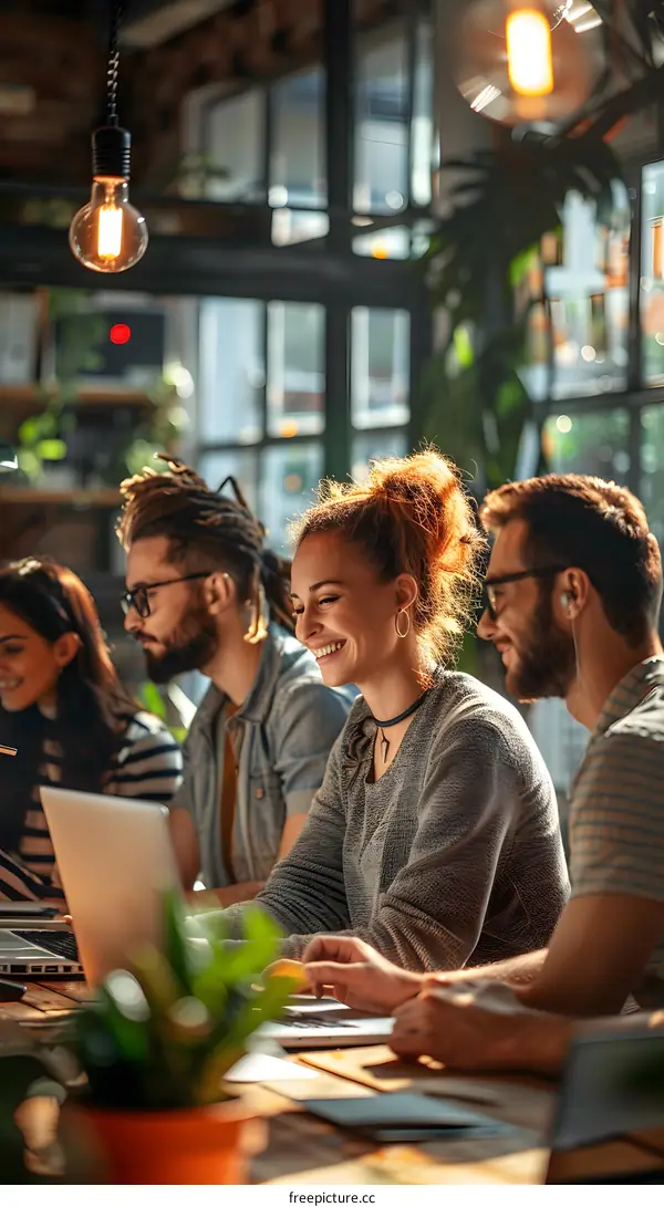 group of young professionals in a meeting