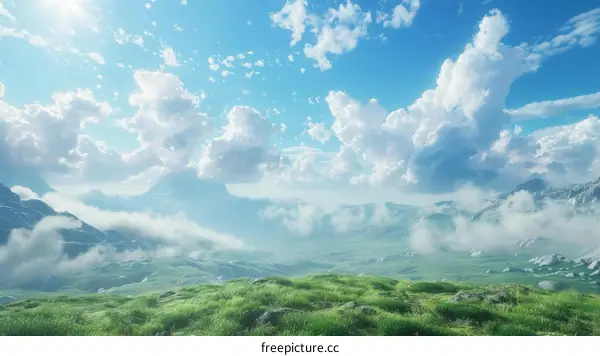 Majestic Mountain Landscape Under a Cloudy Sky