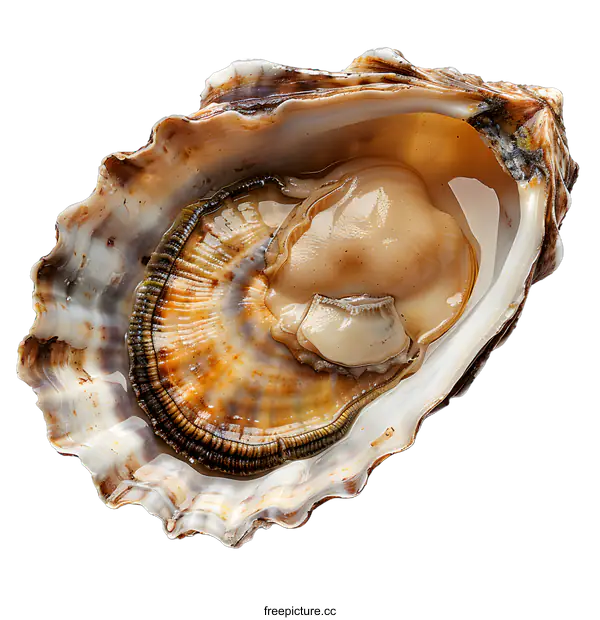 [Transparent Background PNG]Fresh Open Oyster Isolated on White Background