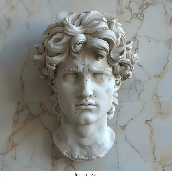 Portrait of a young man with curly hair