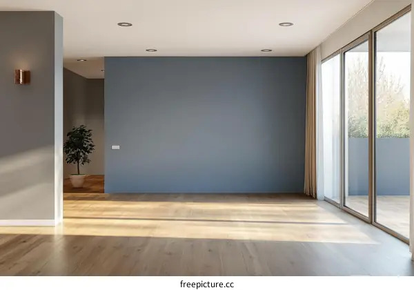 Empty Modern Living Room Interior Design