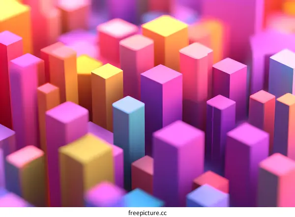 Abstract 3D Colorful Geometric Shapes Background