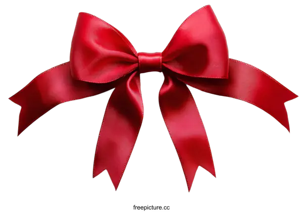 [Transparent Background PNG]Elegant Red Satin Ribbon Bow Decoration