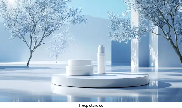 Winter Beauty Product Display Stage