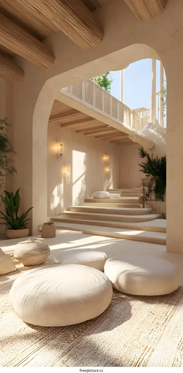 Modern Minimalist Interior Design With Beige Tones and Natural Light