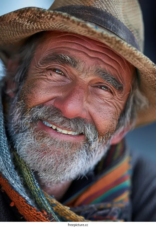 Close-up Portrait of a Smiling Senior Man