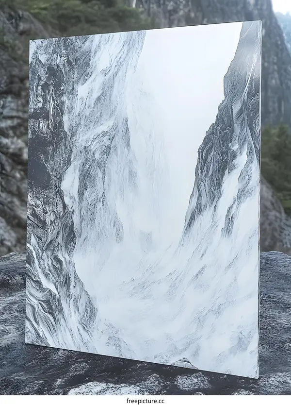 Abstract Mountain Landscape In Black And White