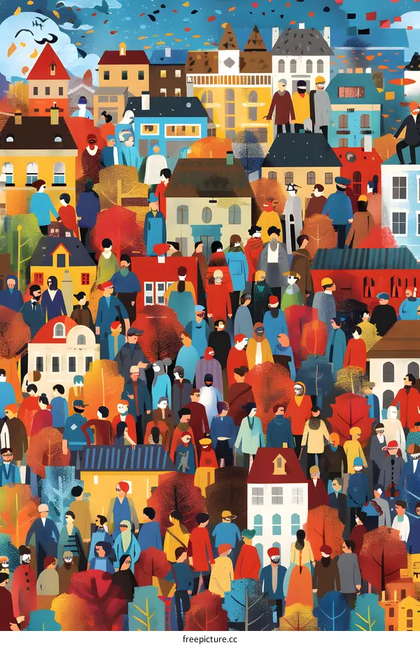 People in a City Illustration