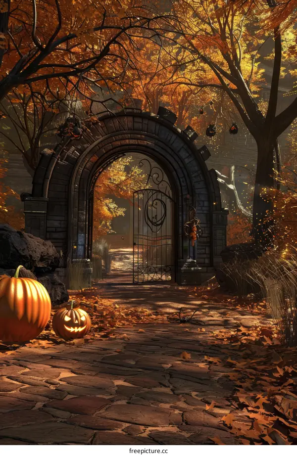 Halloween Pumpkin Garden Path