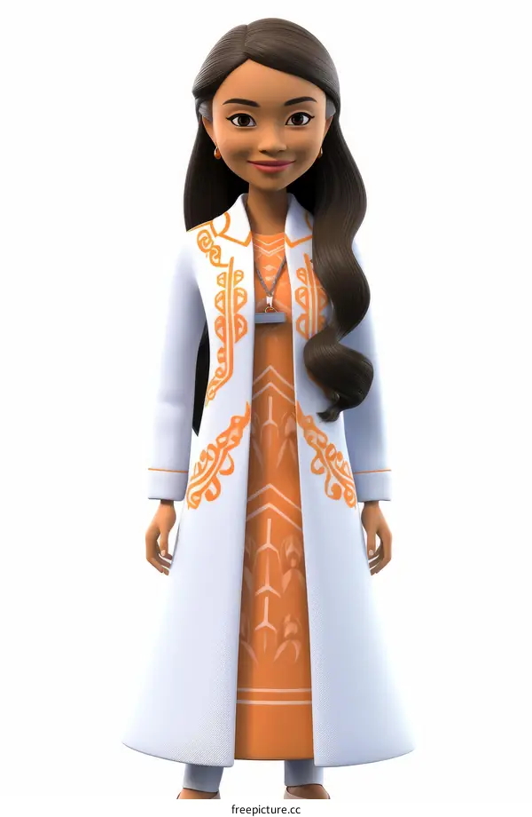 Confident young middle eastern woman wearing lab coat