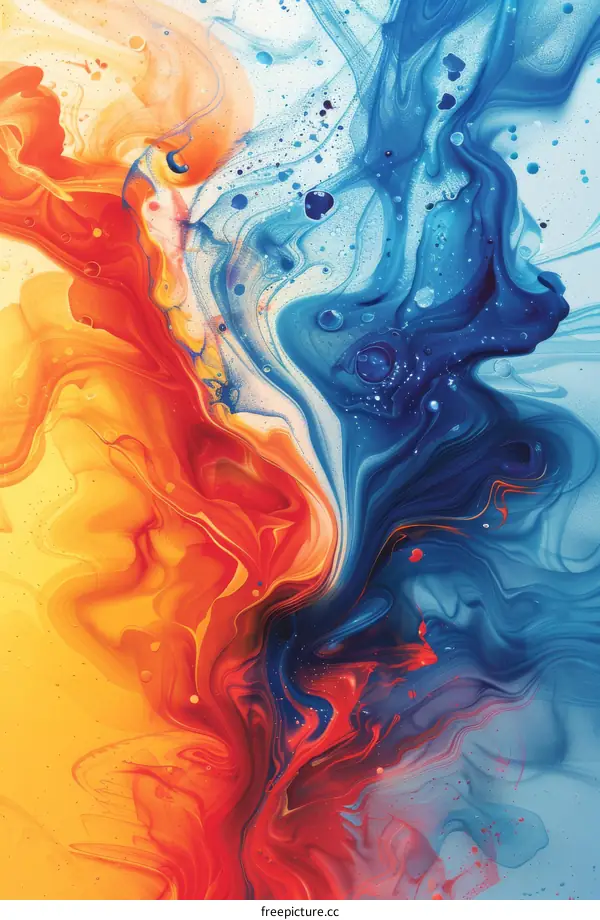Abstract Colorful Paint Flow Art