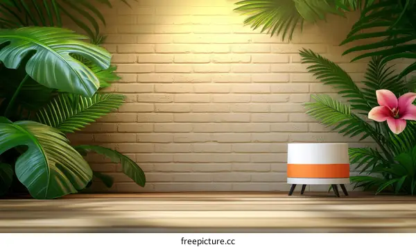 Tropical Botanical Display Podium