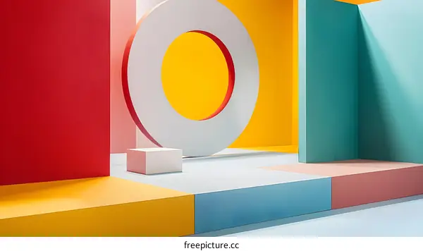 Abstract Colorful Geometric Shapes Background