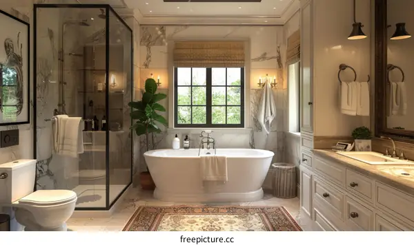 Modern Farmhouse Style Bathroom Interior Design