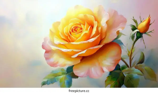 Beautiful Yellow Rose Illustration