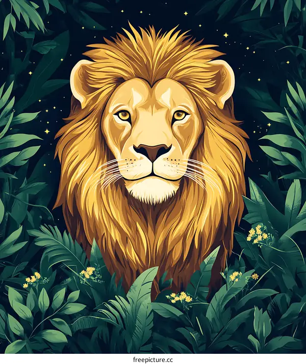 Lion Head in Jungle
