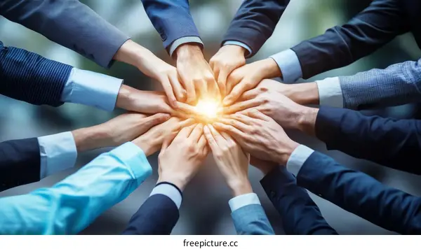 United Hands Collaborative Effort Teamwork