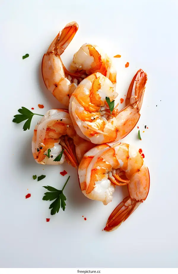 food photography of cooked shrimps