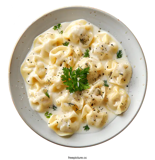 [Transparent Background PNG]dumplings in creamy sauce