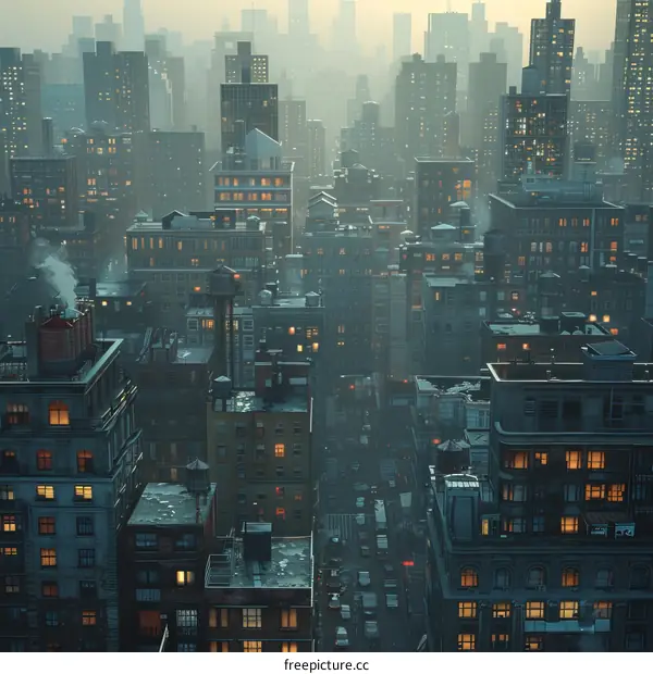 Winter Cityscape Illustration