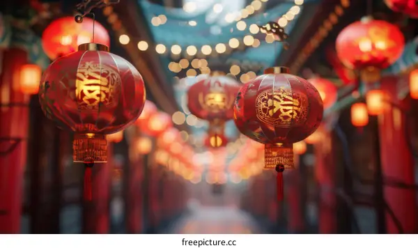 Chinese Red Lanterns Illuminate the Festive Atmosphere