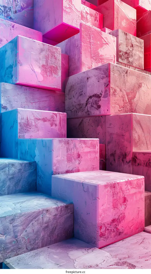 Colorful Concrete Blocks Background