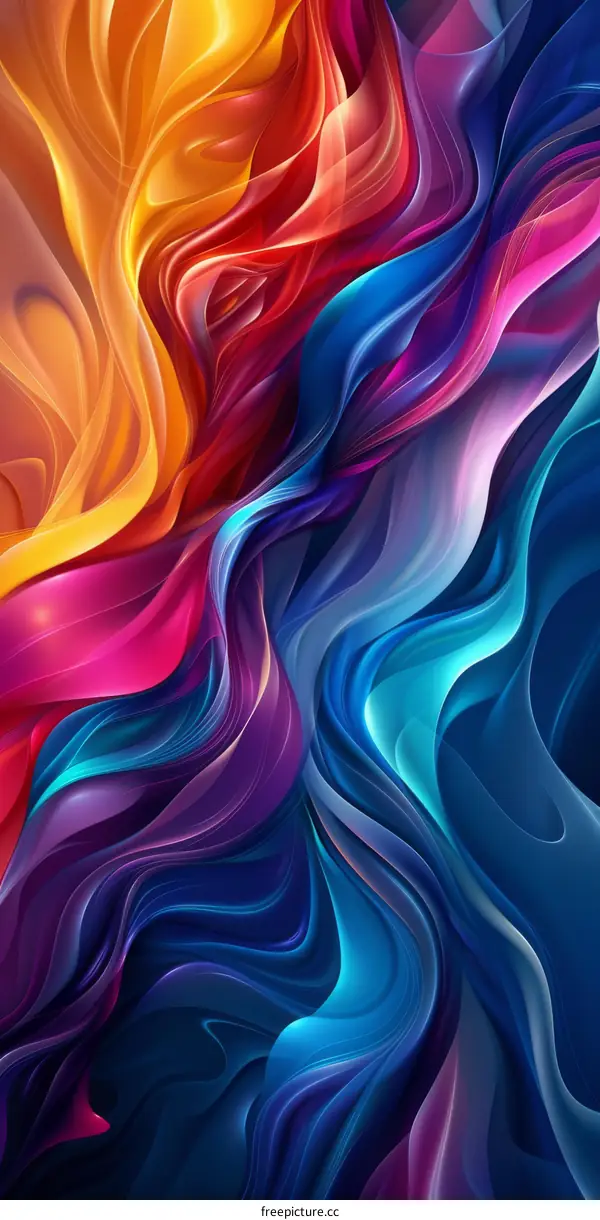 Abstract Swirls of Colorful Liquid