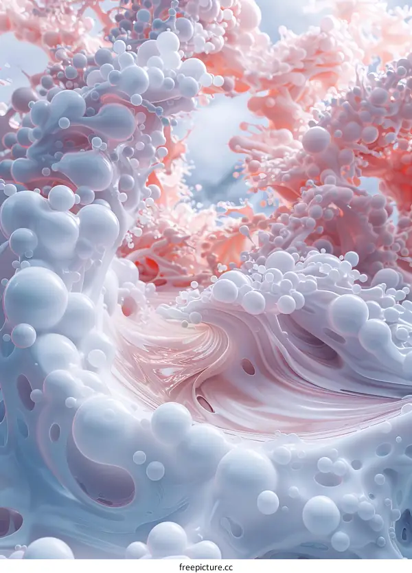 Abstract Liquid Forms in Pastel Hues