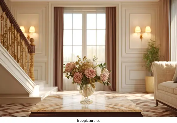 Elegant Luxury Mansion Hallway Interior Design