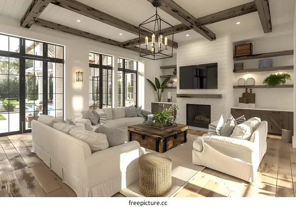 Farmhouse living room interior design