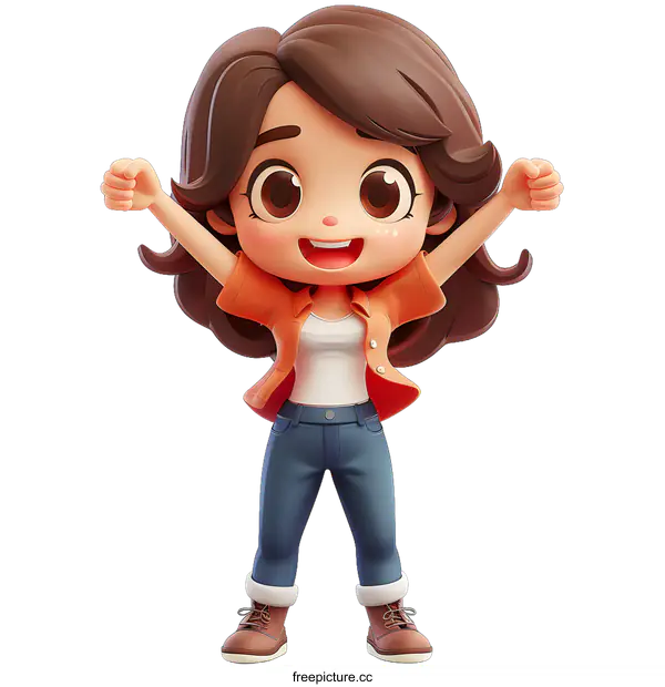 [Transparent Background PNG]Cheerful cartoon character