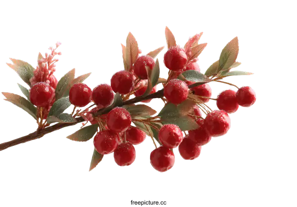 [Transparent Background PNG]Artificial Red Cherries Branch Decoration