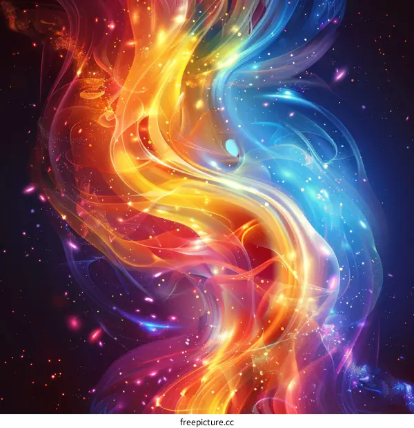 Cosmic Flames: Abstract Art Depicting a Glowing Nebula