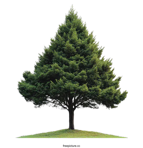 [Transparent Background PNG]Solitary Tree on a Grassy Mound