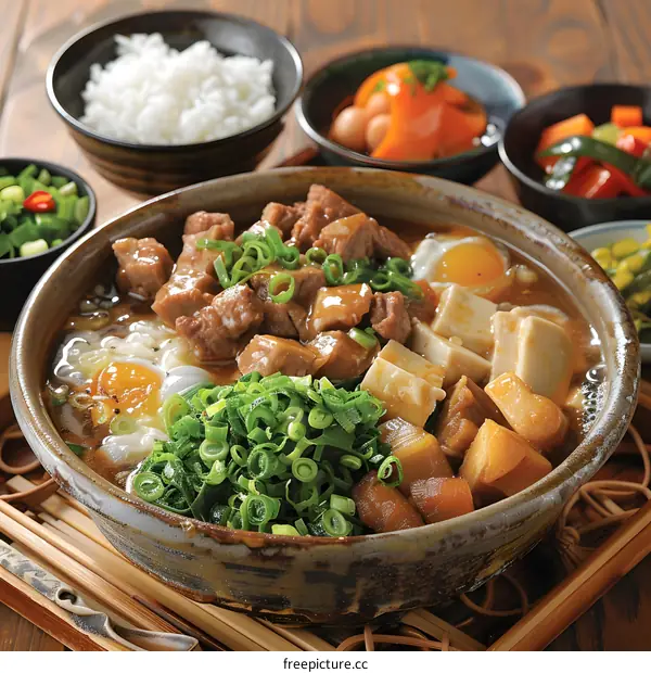 Japanese Beef Stew with Tofu and Vegetables