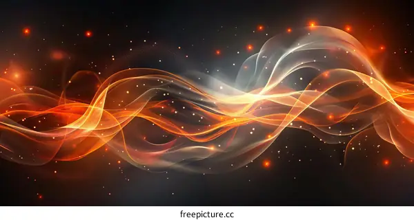 Dynamic Orange and White Light Trails Abstract
