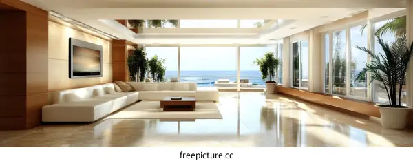 Modern Coastal Living Room Interior Design