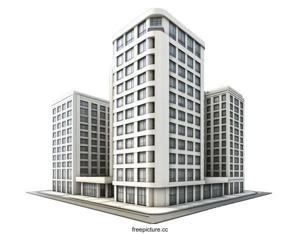 [Transparent Background PNG]Modern City Architecture Illustration