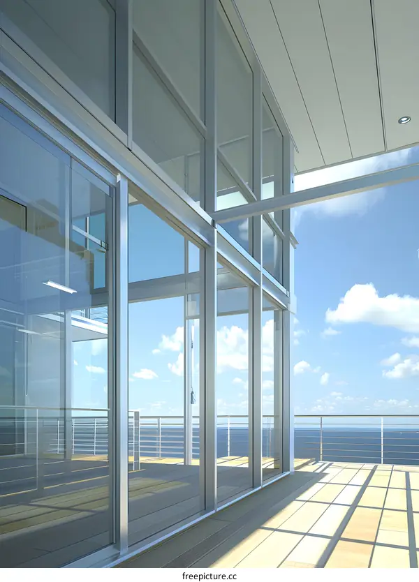 Modern Glass Balcony With Ocean View