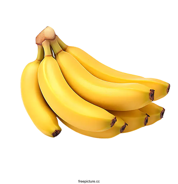 [Transparent Background PNG]Bunch of Ripe Bananas on White Background