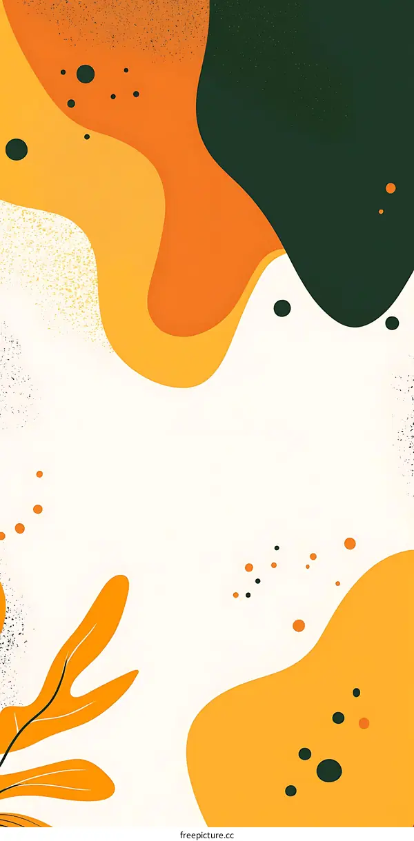Abstract Green and Orange Shapes Background