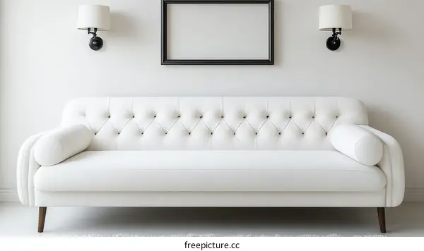 Modern White Sofa in a Stylish Living Room