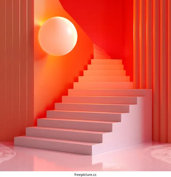 Modern Abstract Stairway Design Illustration