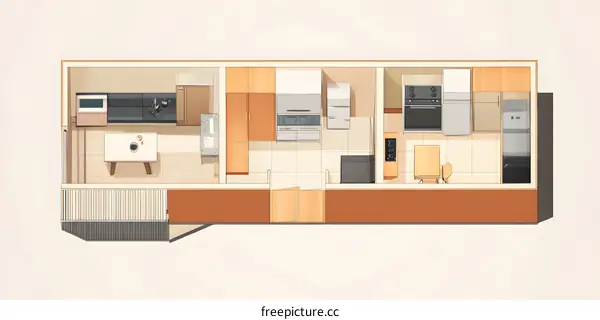 Modern Kitchen Interior Design Floor Plan