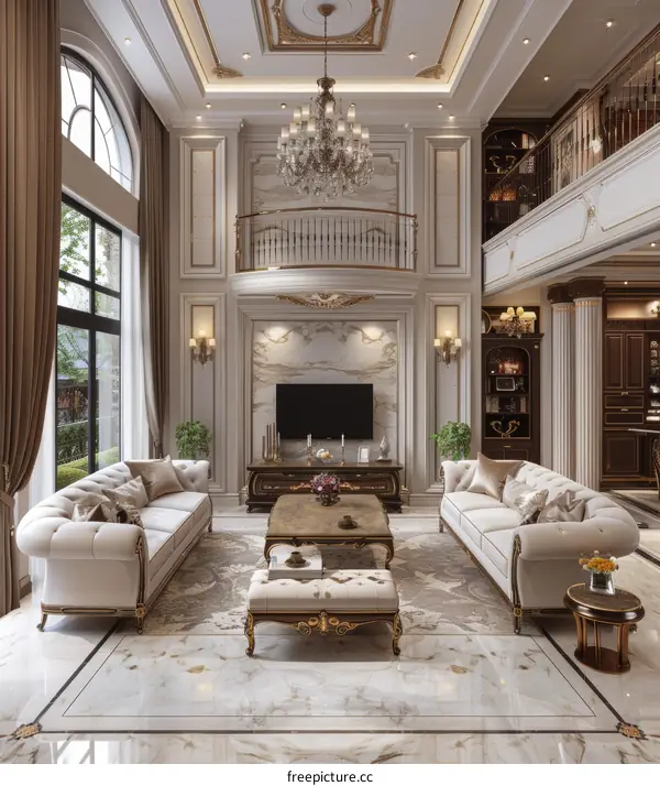 Sophisticated Living Room in Luxurious Villa