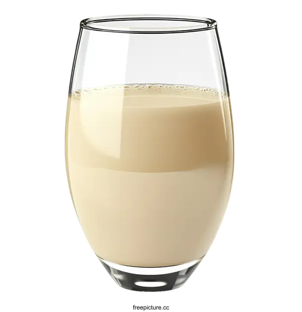 [Transparent Background PNG]Glass of Creamy Beverage Illustration