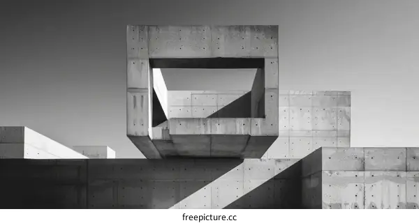 Black and white concrete geometric shapes