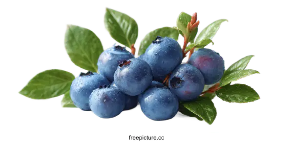 [Transparent Background PNG]Fresh Blueberries with Dew Drops