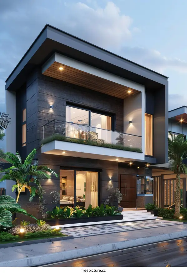 Modern Two Story Home Exterior Design